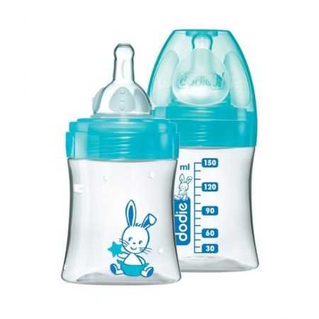 DODIE BIBERON ANTI COLIQUE TETINE RONDE 3 VITESSES + 150ML LAGOON VALENTIN  0-6 M 