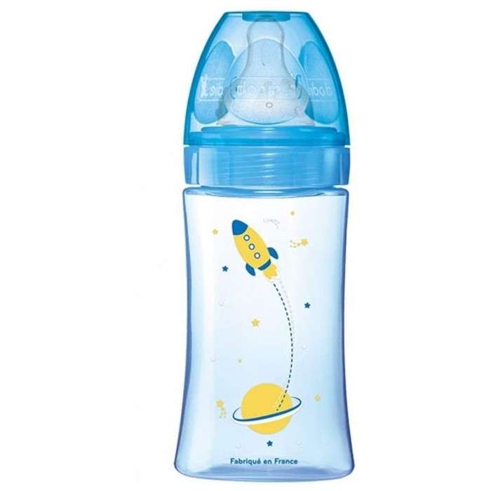 DODIE BIB INI+ 270ML BLEU COSMONAUTE 0-6 M TET RONDE 3 VIT D2