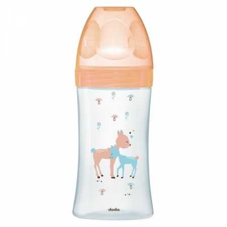 DODIE BIBERON SENSATION+ VERRE 270ML BEIGE BICHE 0-6 M TETINE PLATE D2