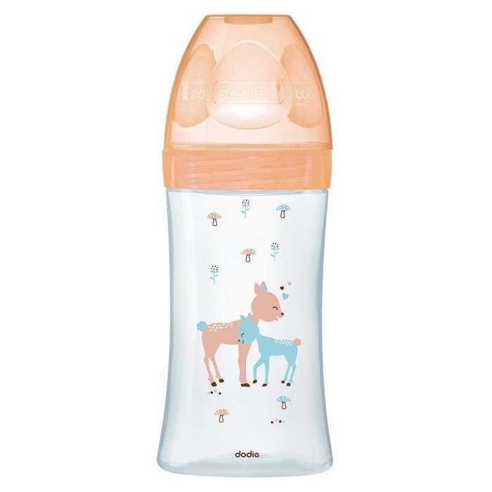 DODIE BIB SENS+ VERRE 270ML BEIGE BICHE 0-6 M TÉT PLATE D2