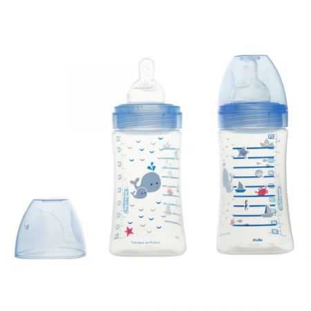 DODIE BIBERON ANTI COLIQUE TETINE PLATE+ 270ML MER 0-6 MOIS