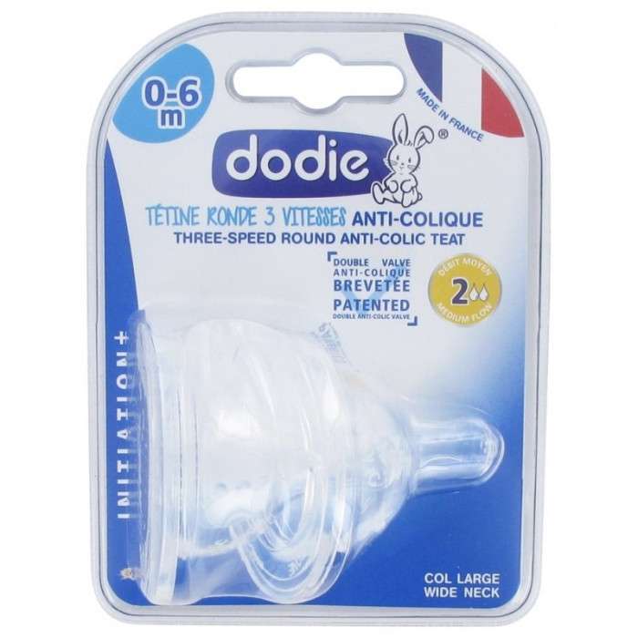 DODIE TETINE PLATE SENS+ ANTI COLIQUE D2 0-6M X2