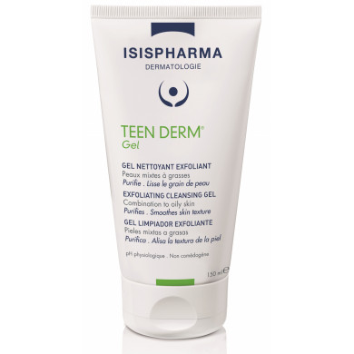 Isispharma Teen Derm Gel Nettoyant Exfoliant 150ml