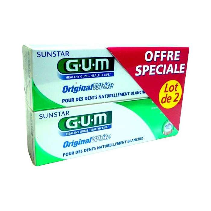 GUM ORIGINAL WHITE LOT DE 2 DENTIFRICES