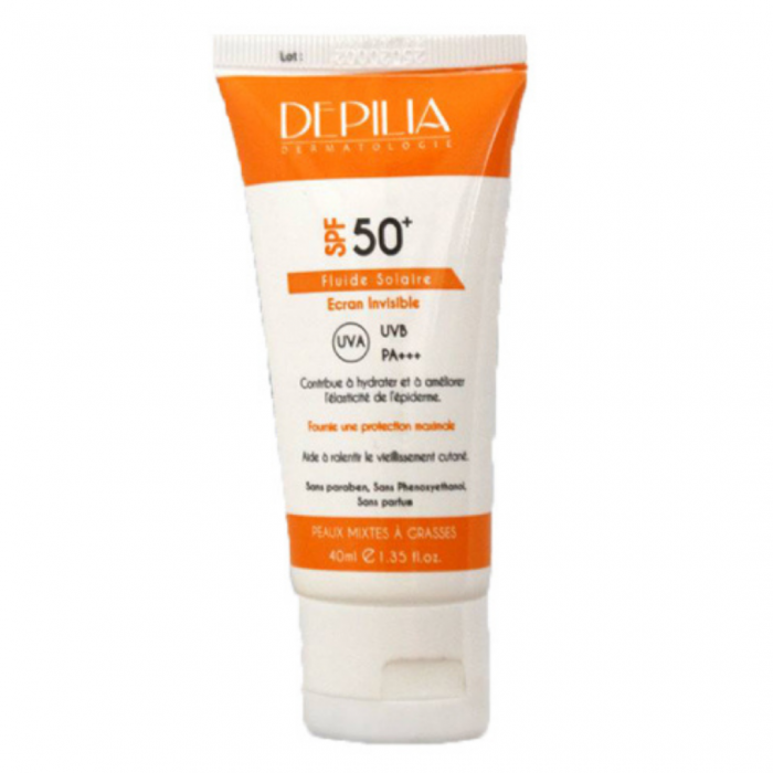 depilia creme solaire invisible 50+ peau grasse