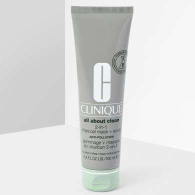 CLINIQUE all about clean 2-in-1 charcoal mask + scrub