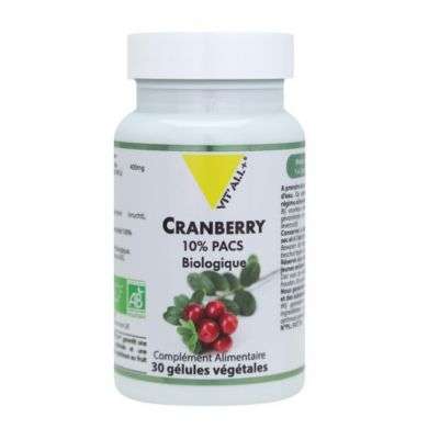 vit'all+ cranberry 10% Pacs biologique 30 gelules