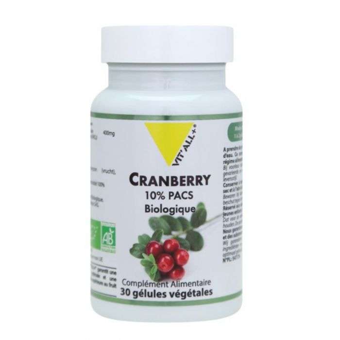 vit'all+ cranberry 10% Pacs biologique 30 gelules