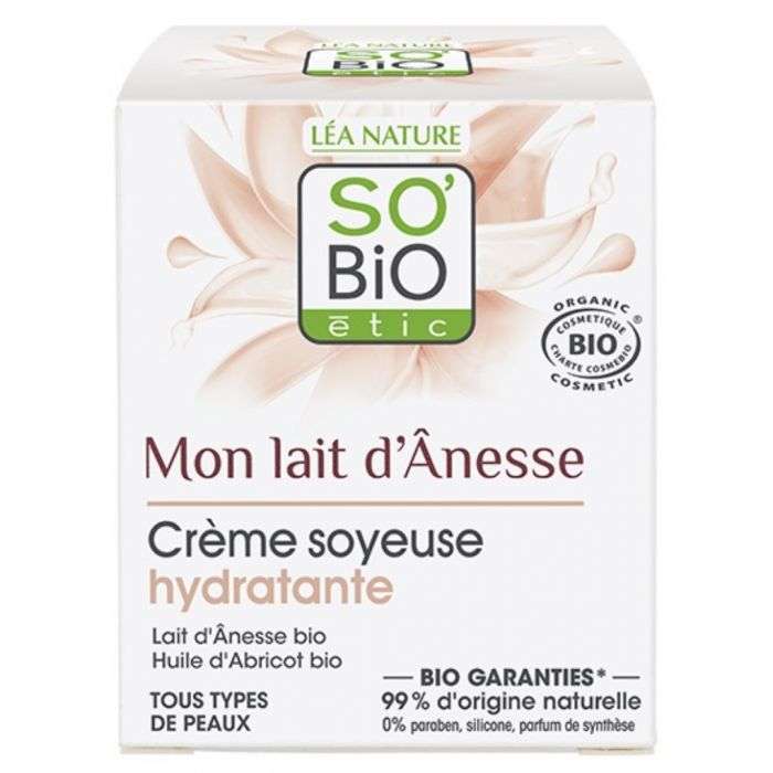 SO BIO Crème soyeuse hydratante - Mon lait d'Ânesse