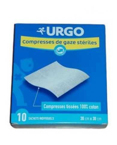 URGO COMPRESSES DE GAZE STERILES 30CM * 30 CM 10 SACHETS