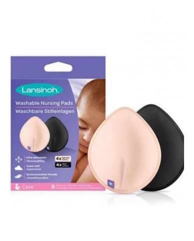 LANSINOH COUSSINETS D'ALLAITEMENT LAVABLES COULEURS x8