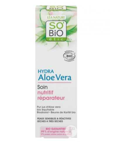 SO BIO CREME NUTRITIVE ALOE VERA PEAUX SENSIBLES ET REACTIVES 50 ML