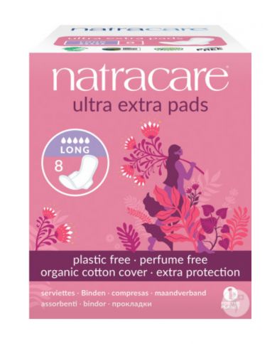 NATRACARE SERVIETTES ULTRA EXTRA LONG 8 PIECES