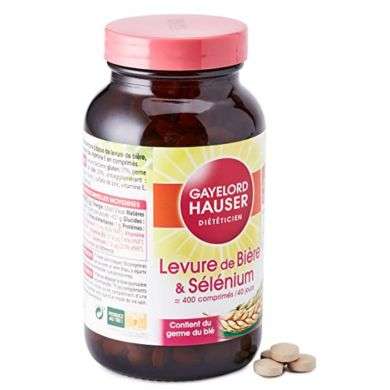 GAYELORD HAUSER - Levure de Bière/Sélénium - Source de Vitamine E et B9 - Flacon de 400 Comprimés