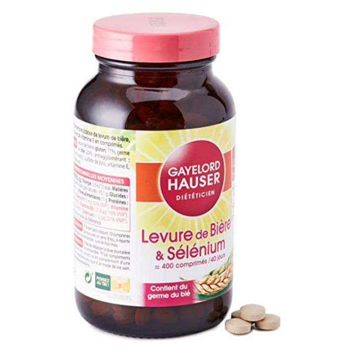 GAYELORD HAUSER - Levure de Bière/Sélénium - Source de Vitamine E et B9 - Flacon de 400 Comprimés