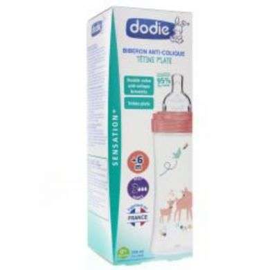 DODIE Biberon Sensation+ anti-colique tétine plate 330ml rose