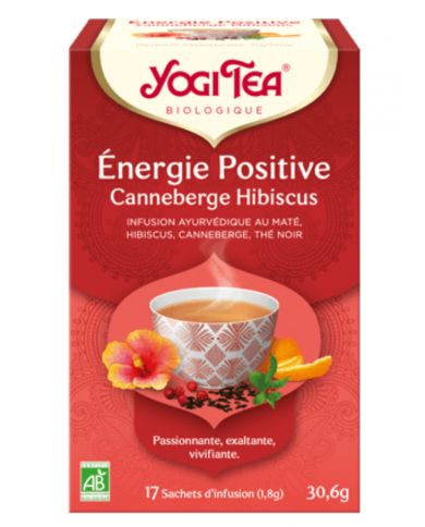 YOGI TEA ENERGIE POSITIVE CANNEBERGE HIBISCUS 17 SACHETS