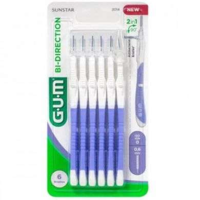GUM - Bi-Direction Brossettes Interdentaires 0,6 mm 2014 - Lot de 6 Brossettes