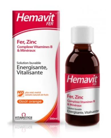 VITABIOTICS Hemavit Fer Complexes Vitamines B et Minéraux Liquide – 200ml