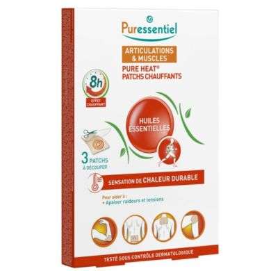 PURESSENTIEL Muscles & joints essential oils pure heat heating patches