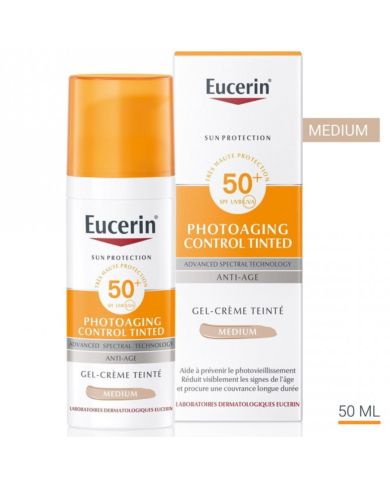 EUCERIN PHOTOAGING CONTROL TINTED SUN GEL CREME SPF 50+ MEDIUM