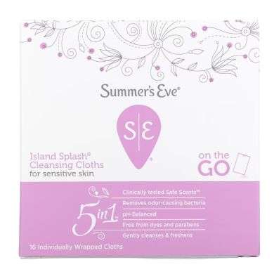 Summer's Eve island splash cleansing cloths for sensitive skin 5in1