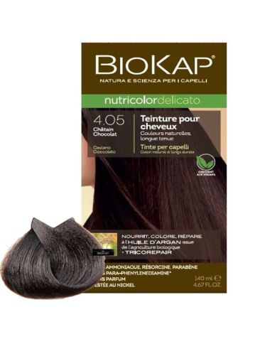 BIOKAP NUTRICOLOR DELICATO 4.05 CHATAIN CHOCOLAT