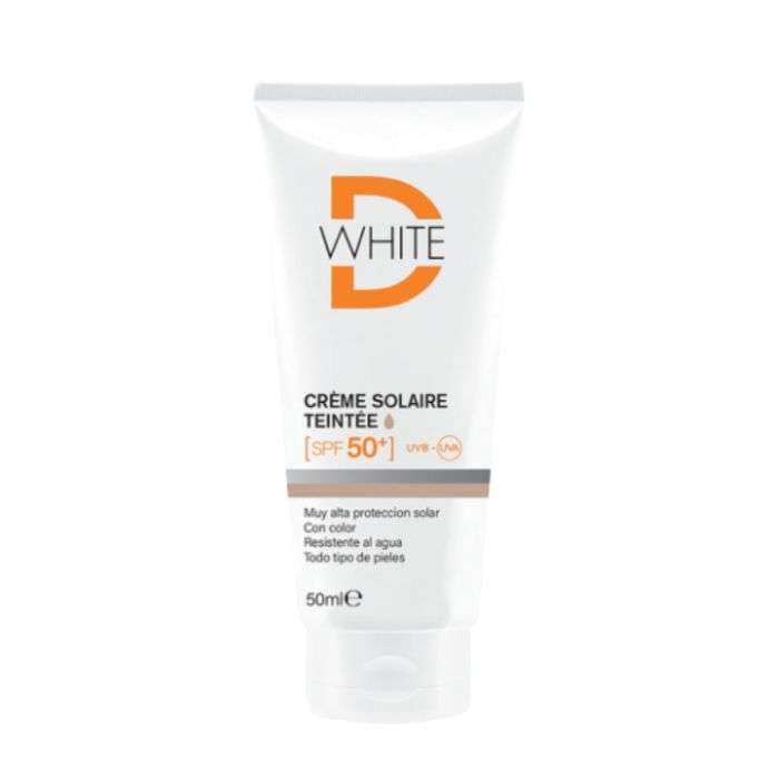 D-white creme solaire teintee spf 50+