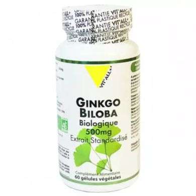 VIT'ALL+ Ginkgo biloba biologique 500mg 60capsules 