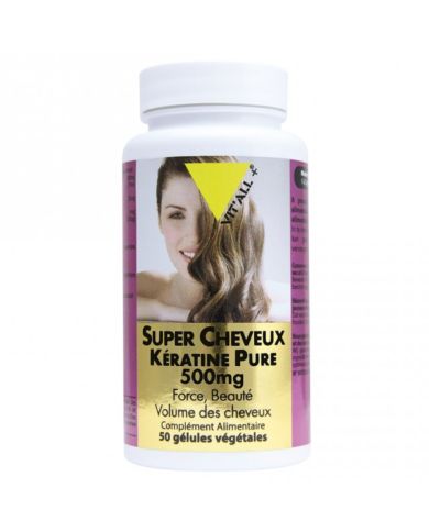 VITALL+ super cheveux keratine pure 500mg 50capsules 