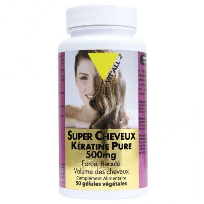 VIT'ALL+ super cheveux keratine pure 500mg 50capsules 