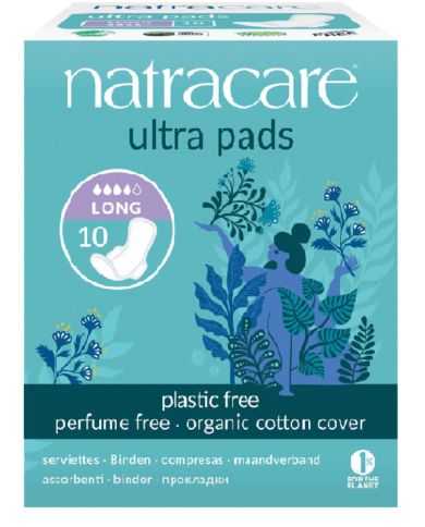 NATRACARE SERVIETTES ULTRA AVEC AILETTES LONG 10 UNITES