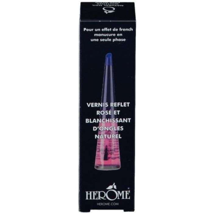 HEROME Vernis reflet rose et blanchissant d'ongles naturel