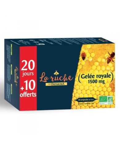 DIETAROMA LA RUCHE GELEE ROYALE BIO 1500 MG 30 AMPOULES