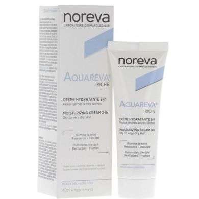 NOREVA AQUAREVA CRÈME HYDRATANTE 24H TEXTURE RICHE 40ML
