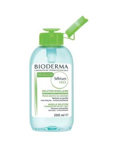 BIODERMA SEBIUM H20 SOLUTION MICELLAIRE POMPE INVERSEE 500 ML
