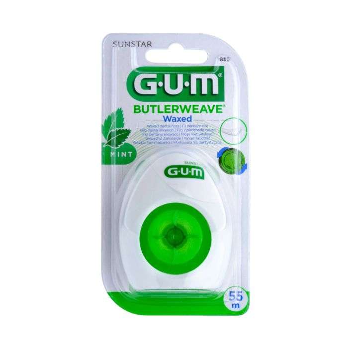 GUM butlerweave Fil Dentaire 1855 mentholé ciré