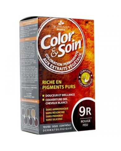 3 CHENES COLOR ET SOIN COLORATION PERMANENTE 9R ROUGE FEU 135 ML