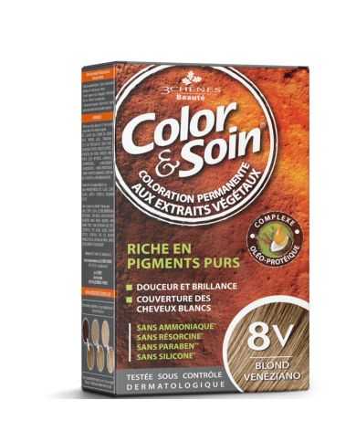 3 CHENES COLOR ET SOIN COLORATION PERMANENTE 8 V BLOND VENEZIANO 135 ML