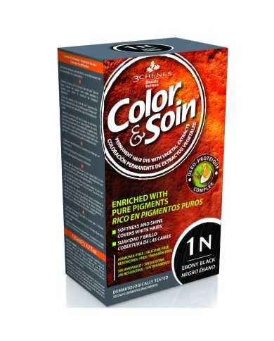 3 CHENES COLOR ET SOIN COLORATION PERMANENTE 1N NOIRE EBENE 135 ML