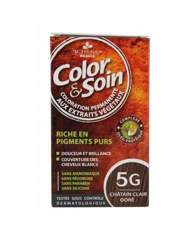 3 CHENES COLOR ET SOIN COLORATION PERMANENTE 5G CHATAIN CLAIR DORE 135 ML