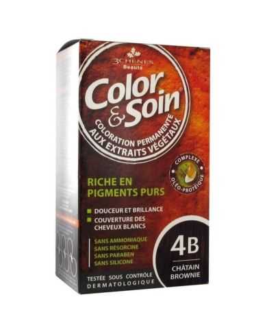 3 CHENES COLOR ET SOIN COLORATION PERMANENTE 4B CHATAIN BROWNIE 135 ML