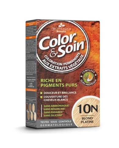 3 CHENES COLOR ET SOIN COLORATION PERMANENTE 10 N BLOND PATINE 135 ML