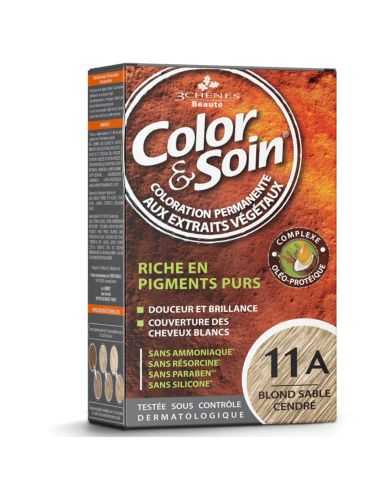 3 CHENES COLOR ET SOIN COLORATION PERMANENTE 11A BLOND SABLE CENDRE 135 ML