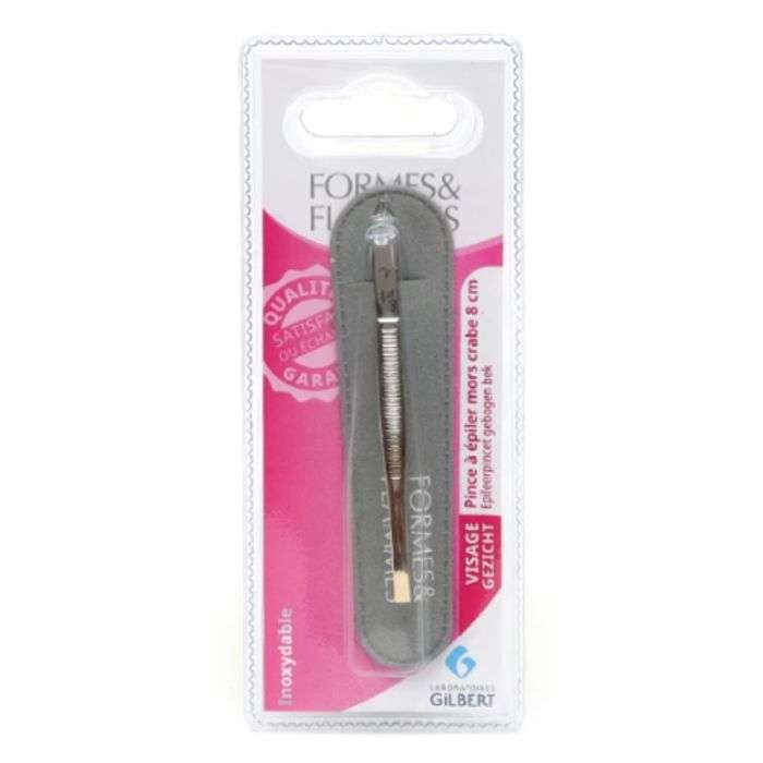 Formes et flammes Pince a epiler mors droits biais 8 cm ref 14