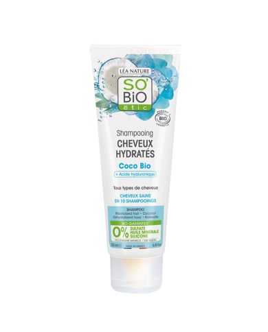 SO BIO SHAMPOING CHEVEUX HYDRATES COCO BIO ET ACIDE HYALURONIQUE 250 ML