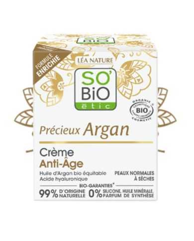 SO BIO PRECIEUX ARGAN CREME ANTI AGE PEAUX NORMALES A SECHES