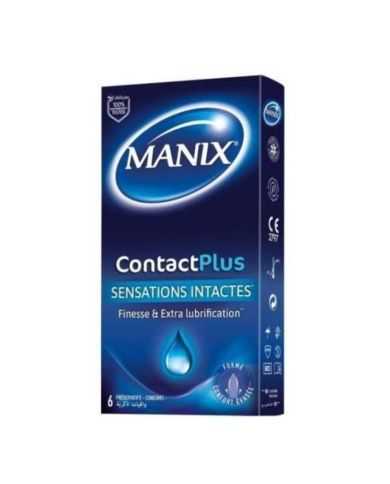 MANIX CONTACT PLUS FINES ET EXTRA LUBRIFIE 6 PRESERVATIFS