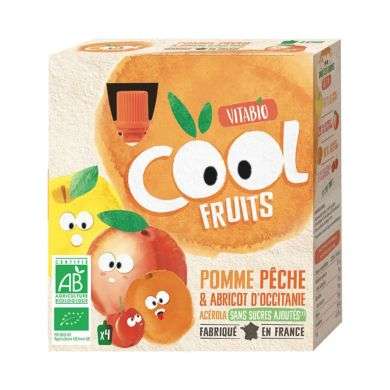 VITABIO COOL FRUITS POMME PECHE ABRICOT ACEROLA Boite de 4