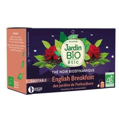 JARDIN BIO THE NOIR BIODYNAMIQUE " ENGLISH BREAKFAST" 20 SACHETS